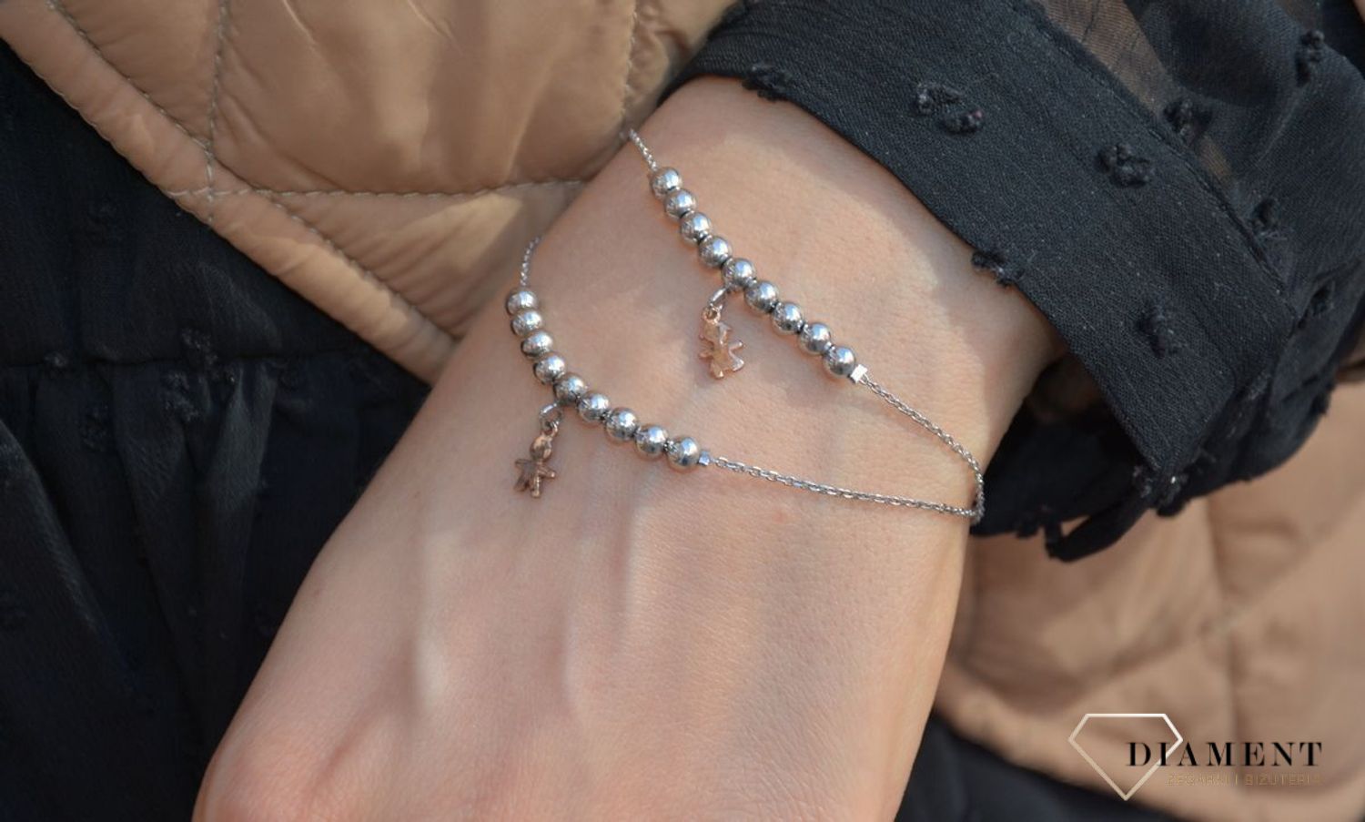 Bransoletka srebrna chłopiec LineAgent srebrne kuleczki P 15328 srebrne kuleczki chłopiec11.jpg